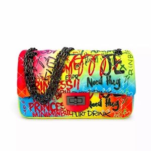 New Ladies Colorful Graffiti Handbag Quality